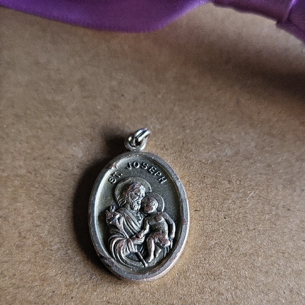 Vintage Gold and Silver Religious Pendant Made In Italy.